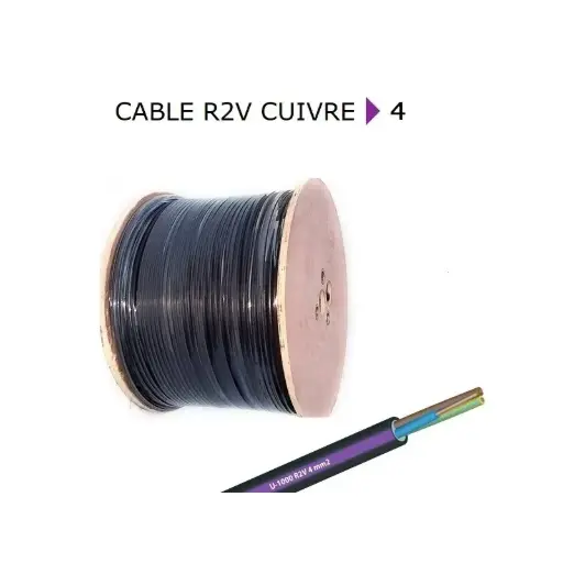 [4G4 R02V PRYSMIAN] Rigid cable U1000 R2V 4G4 mm² - Prysmian (made in France)