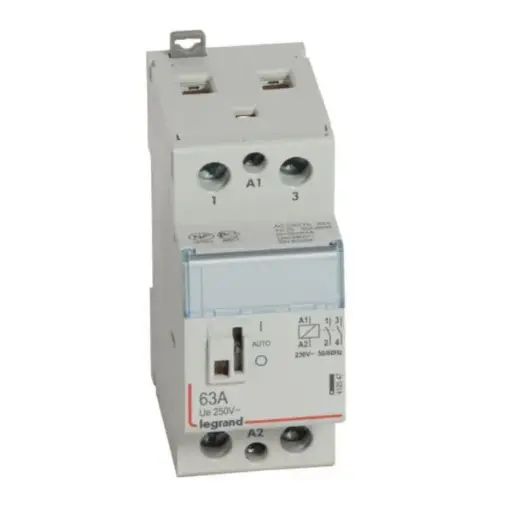 [LEG412547] Contacteur modulaire CX³ 2NO 63A, bobine 230V, avec manette - Legrand