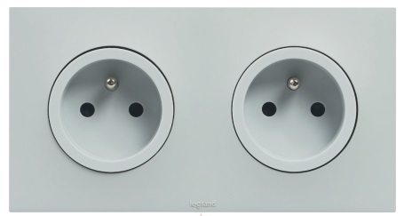 [LEGUB3123WH] Prise double 2x2P+T 2 postes, blanc, gamme Urbano - Legrand