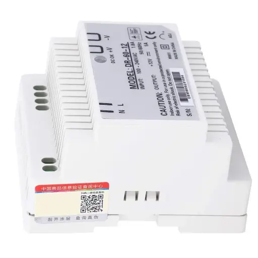 [JDR-60W-12V  Din Rail] Alimentation 12V 60W, rail DIN - Andeli