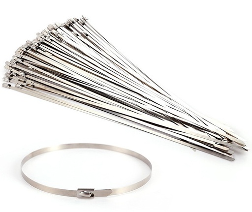 [4.6×250MM Stainless Steel White(304)] Stainless steel cable tie 4.6x250 mm - Andeli