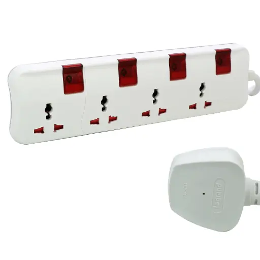 [LEG698574] Multiprise 4 prises BS + 4 interrupteurs, cordon 5 m - Legrand