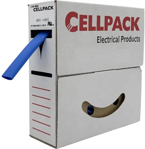 [CEL 127134] Gaine thermorétractable en boîte distributrice SB 18-6, bleu - Cellpack