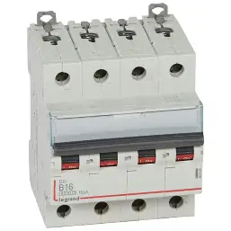 [LEG407595] Disjoncteur DX³ 4P 16A courbe B 6/10 kA - Legrand