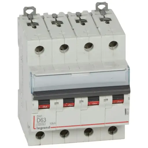 [LEG408123] Disjoncteur DX³ 4P 63A courbe D 6/10 kA - Legrand