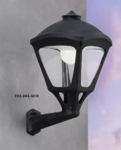 [FU T33.243.AXR1K] Outdoor lamp post Iole/Sergio black, clear diffuser, LED E27 15W CCT - Fumagalli