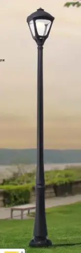 [T33.310.E20.AXQ1K] Lampadaire extérieur Vanni 2500 Iole/Sergio 2 lanternes noir, diffuseur clair, E27 30W - Fumagalli