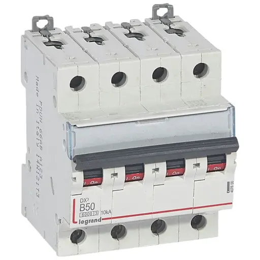 [LEG407600] Circuit breaker DX³ 4P 50A B curve 6/10 kA - Legrand
