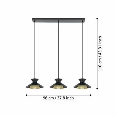 [43886] Lustre noir/laiton Grizedale - Eglo