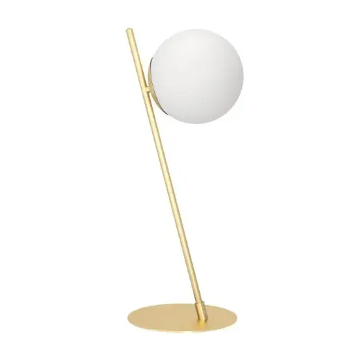 [900868] Lampe à poser E27 laiton brossé/opale mat Rondo 4 - Eglo