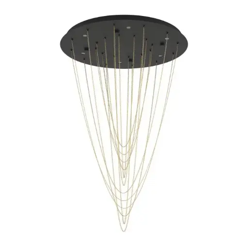 [390354] Suspension LED 6 lampes noir/laiton Trepuco - Eglo