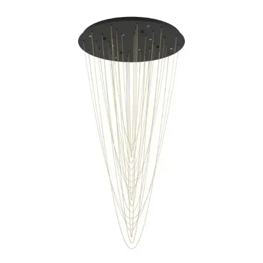 [390355] Suspension LED 8 lampes noir/laiton Trepuco - Eglo