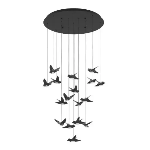 [390341] Suspension LED 17 lampes Ø780 noir/doré Dracera - Eglo