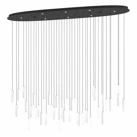 [390349] Suspension LED 8 lampes noir/verre bullé Sardenara - Eglo