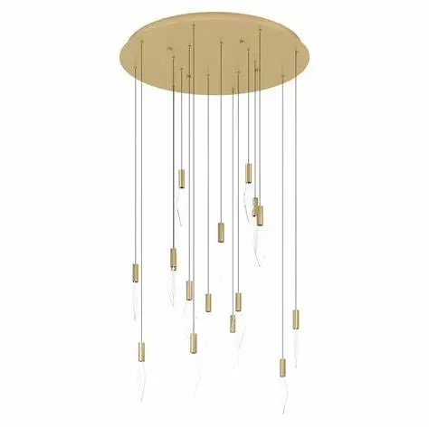 [390361] Suspension LED 16 lampes laiton/transparent Mirador - Eglo