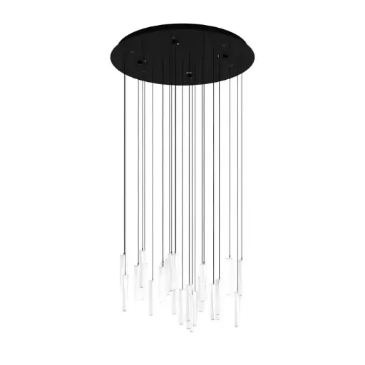 [390334] Suspension LED 8 lampes noir/verre clair Espardello - Eglo