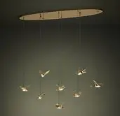 [390397] Suspension LED 8 lampes laiton/satiné Paratebueno - Eglo