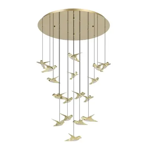 [390398] Suspension LED 17 lampes Ø780 laiton/satiné Paratebueno - Eglo