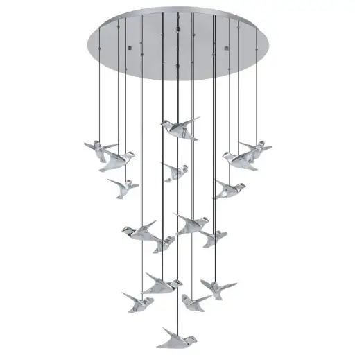 [390402] Suspension LED 17 lampes Ø780 chrome/satiné Paratebueno - Eglo
