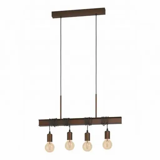 [43523] Suspension 4 lampes E27 brun antique Townshend 4 - Eglo