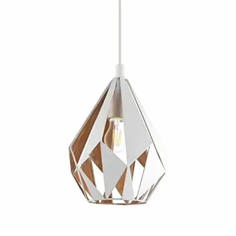 [43001] Suspension 3 lampes E27 blanc/doré Carlton 1 - Eglo