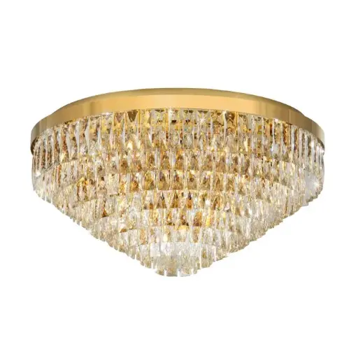 [39461] Plafonnier 25 lampes doré/cristaux Valparaiso - Eglo