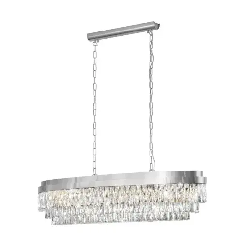 [39495] Suspension 13 lampes E14 chrome/cristaux Valparaiso 1 - Eglo