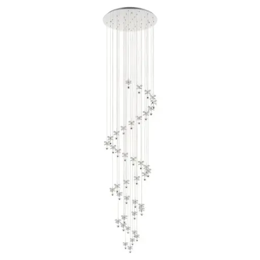 [39545] Pendant LED 40 lamps chrome/crystal Pianopoli 1 - Eglo