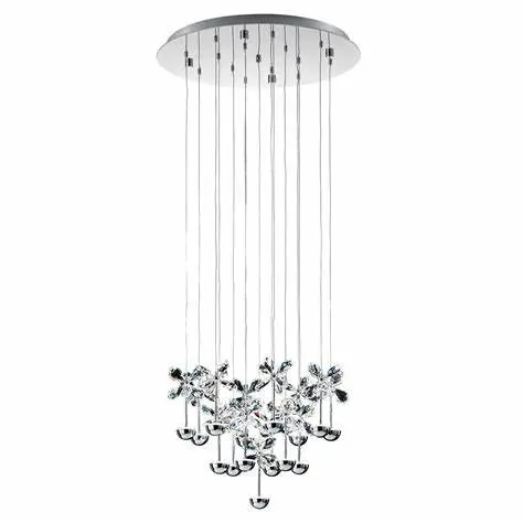 [93662] Suspension LED Ø500 chrome/cristal Pianopoli - Eglo