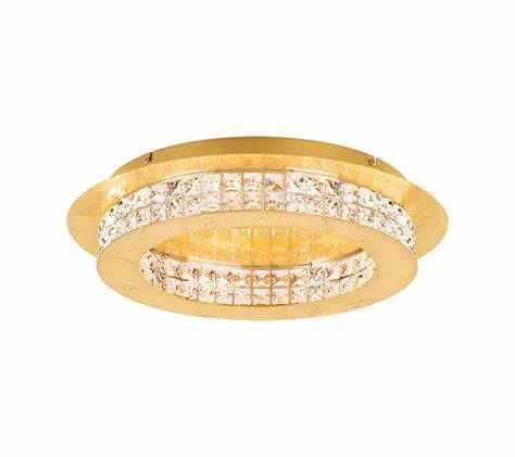 [39405] Plafonnier LED 10 lampes doré/cristal Principe - Eglo