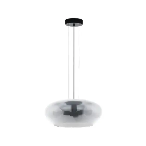 [39658] Suspension 3 lampes E27 Ø500 noir/noir transparent Priorat - Eglo