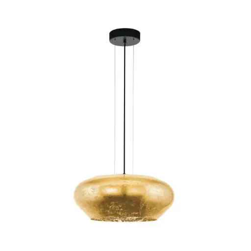 [39595] Suspension 3 lampes E27 Ø500 noir/doré Priorat - Eglo