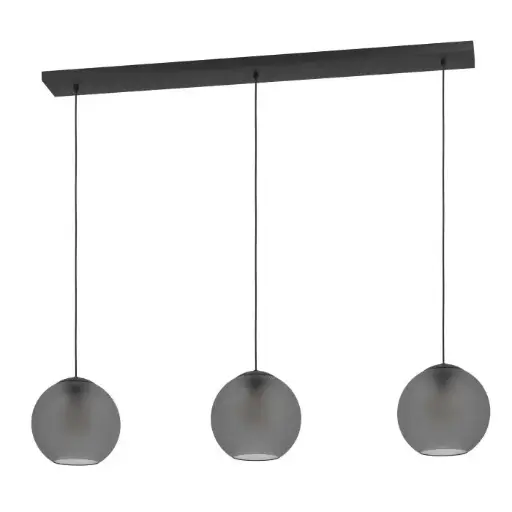 [390214] Suspension 3 lampes E27 L1255 noir/gris Arangona - Eglo