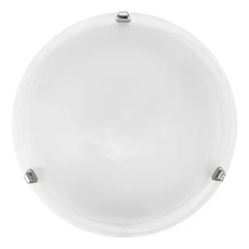 [7184] Plafonnier 2 lampes Ø400 albâtre/chrome Salomé - Eglo