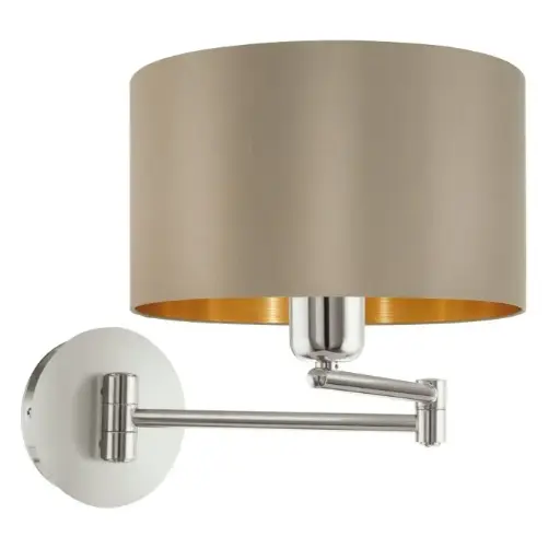 [95055] Wall light with switch, taupe/gold Maserlo - Eglo