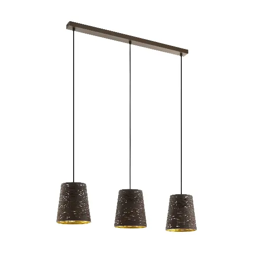 [99438] Suspension 3 lampes E27 moka/moka-doré Segezia - Eglo