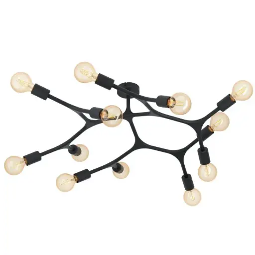 [98319] Plafonnier 12 lampes E27 noir Bocadella 1 - Eglo