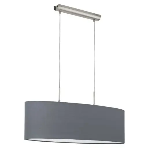 [31582] Suspension 2 lampes L750 nickel mat/gris mat Pasteri - Eglo