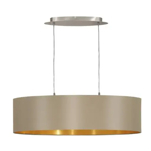 [31613] Suspension 2 lampes L780 nickel mat/taupe Maserlo - Eglo