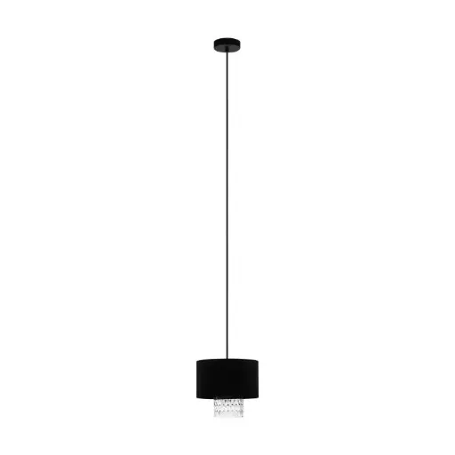 [39977] Pendant E27 black/clear glass Sapuara - Eglo