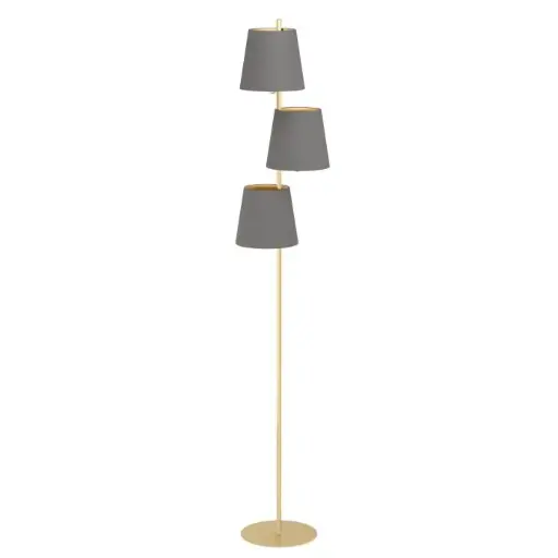 [99612] Lampadaire 3 lampes E27 laiton brossé/cappuccino Almeida 2 - Eglo