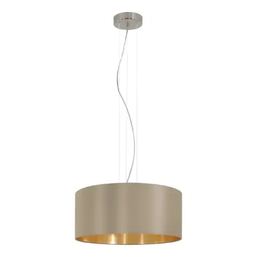 [31607] Pendant 3 lamps Ø530 matt nickel/taupe Maserlo - Eglo